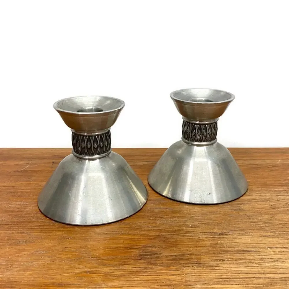 MASTAD Pewter 101 set of 2‎ Taper Candle Stick Holders Candlesticks made Norway